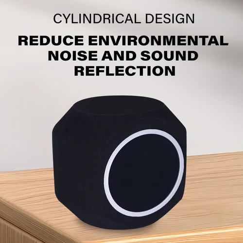 Imagen 2 del producto Filtro Pop para parabrisas de micrófono con soporte para micrófono y soporte para teléfono, protector de grabación, bola de aislamiento de micrófono, espuma absorbente de sonido