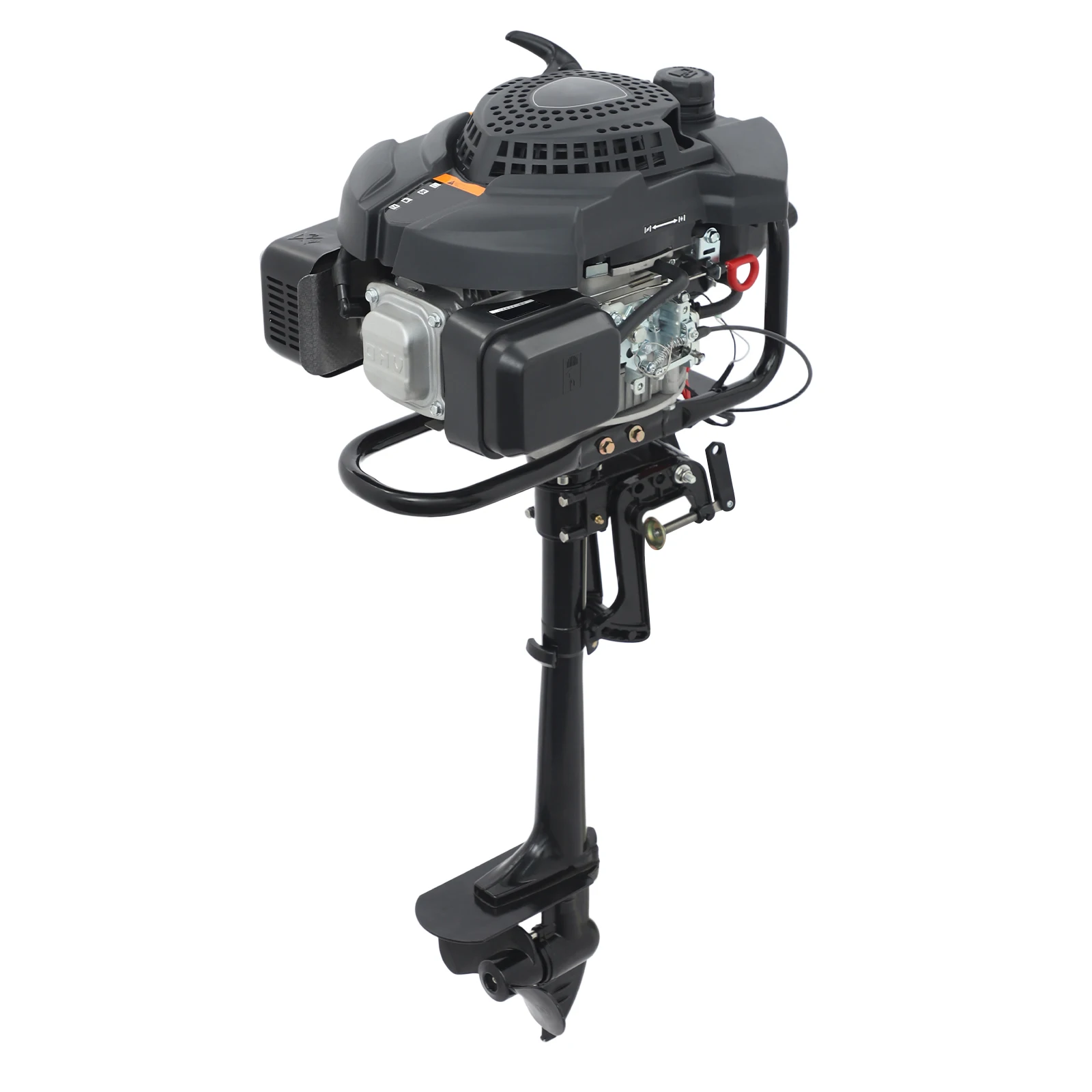 Motore fuoribordo a 4 tempi 9.0HP 224cc, 4.2KW Motore a benzina per barca fuoribordo raffreddato ad aria per barca da pesca gommone