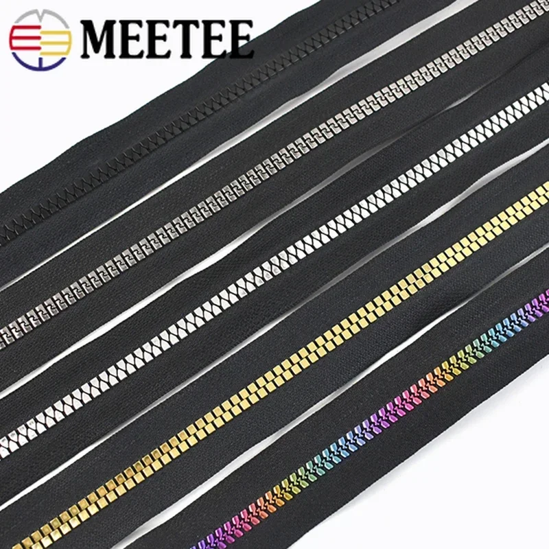 80cm 8# Resin Zipper Opend End Decorative Rainbow Zip for Bag Jacke Clothes Sewing Zippers Accessories DIY Garment Repair Zips