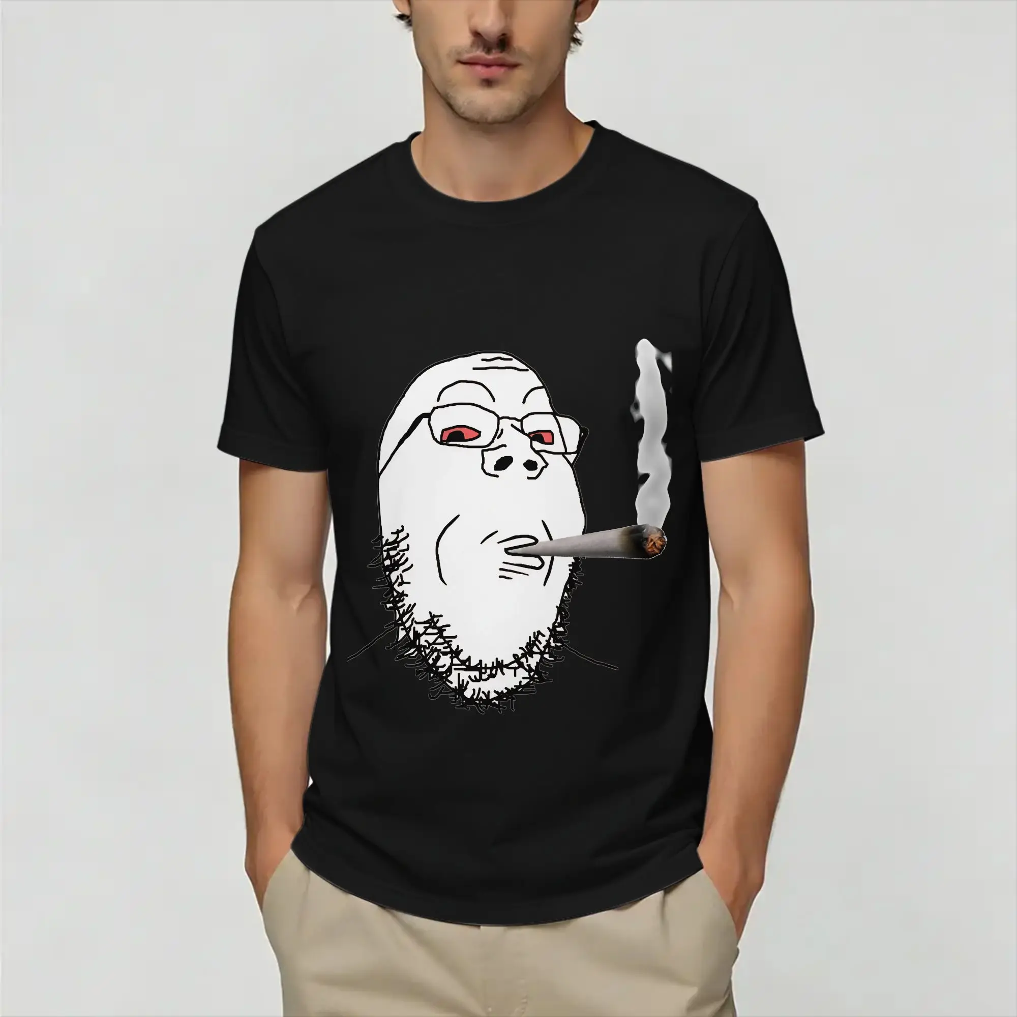 Mushroom Wojaks Soyjaks  T-Shirt Summer  Cotton T Shirts For Man Hip Hop Casual Tee Shirt Short-Sleeve Y2K Fun Tees