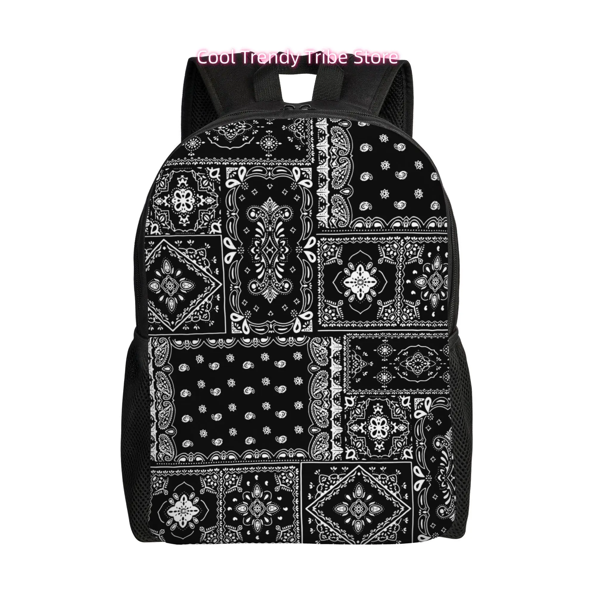 Paisley Black with Zipper Closure Soft Style Backpack with Single Facing Design Works Well for Neighborhood Walks Indoor Workday