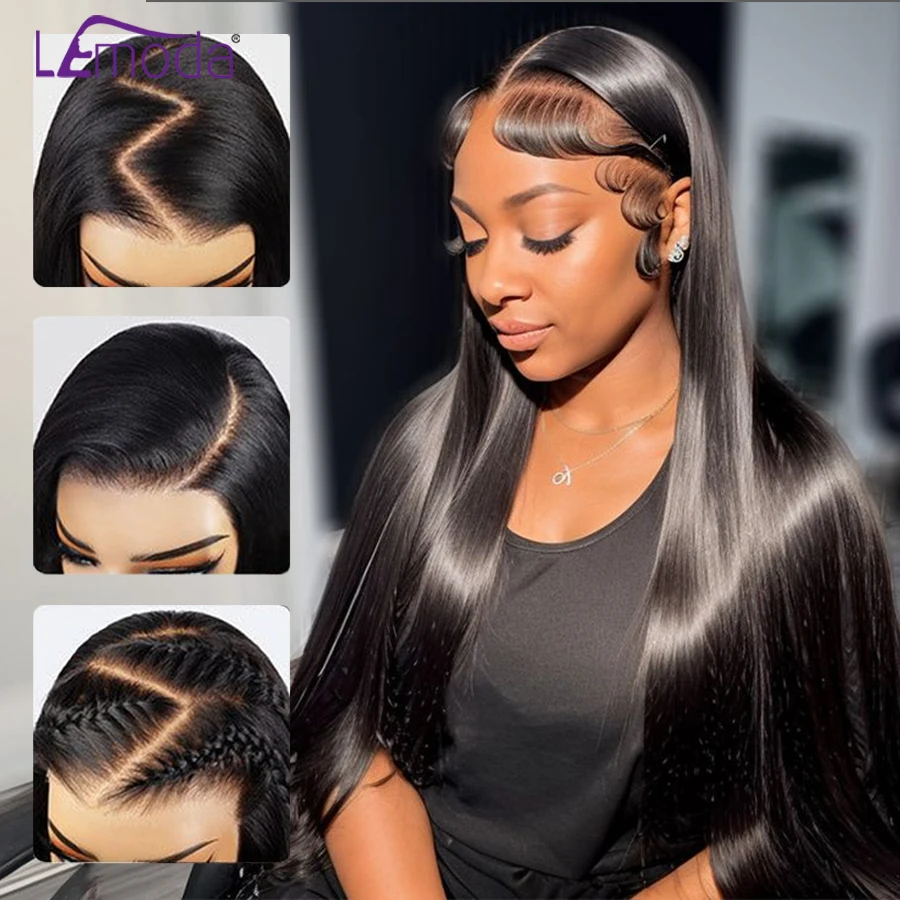 

Lemoda Real HD Lace 13x6 Human Hair Wigs For Women 250 Density 13x6 Full Frontal Lace Wig Straight Pre plucked 12A Virgin Hair