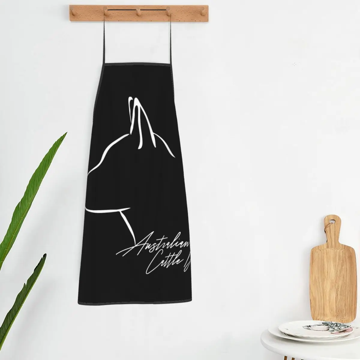 Australian Cattle Dog Dog Mom Profile Apron Chef Cooking Cuisine Tablier Bib Kitchen Cleaning Pinafore for Women Men Painting