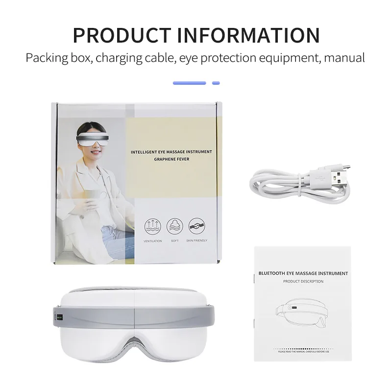 Electric Eye Massager Compression Acupressure Smart Magnetic Mask with  Music Vibration Heating Massage Physical Therapy Glasses