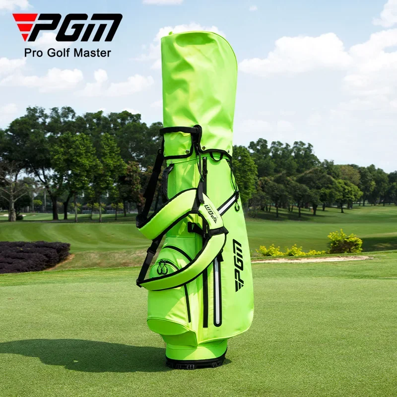 Pgm Men Women Golf Bag Lightweight Bracket Bags Full Waterproof Club Backpack Can Hold 13pcs Clubs Silver Light Green Qb116