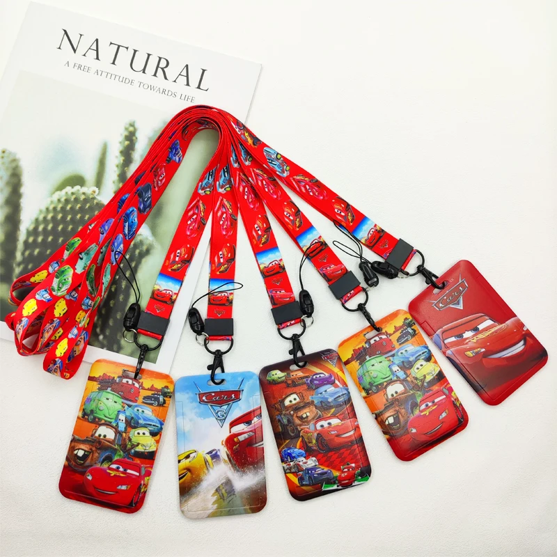 Disney Cars Lanyard ID Badge Card Holder Lovely Boys Door Card Case Neck Strap Credit Card Holder Credentials Holders