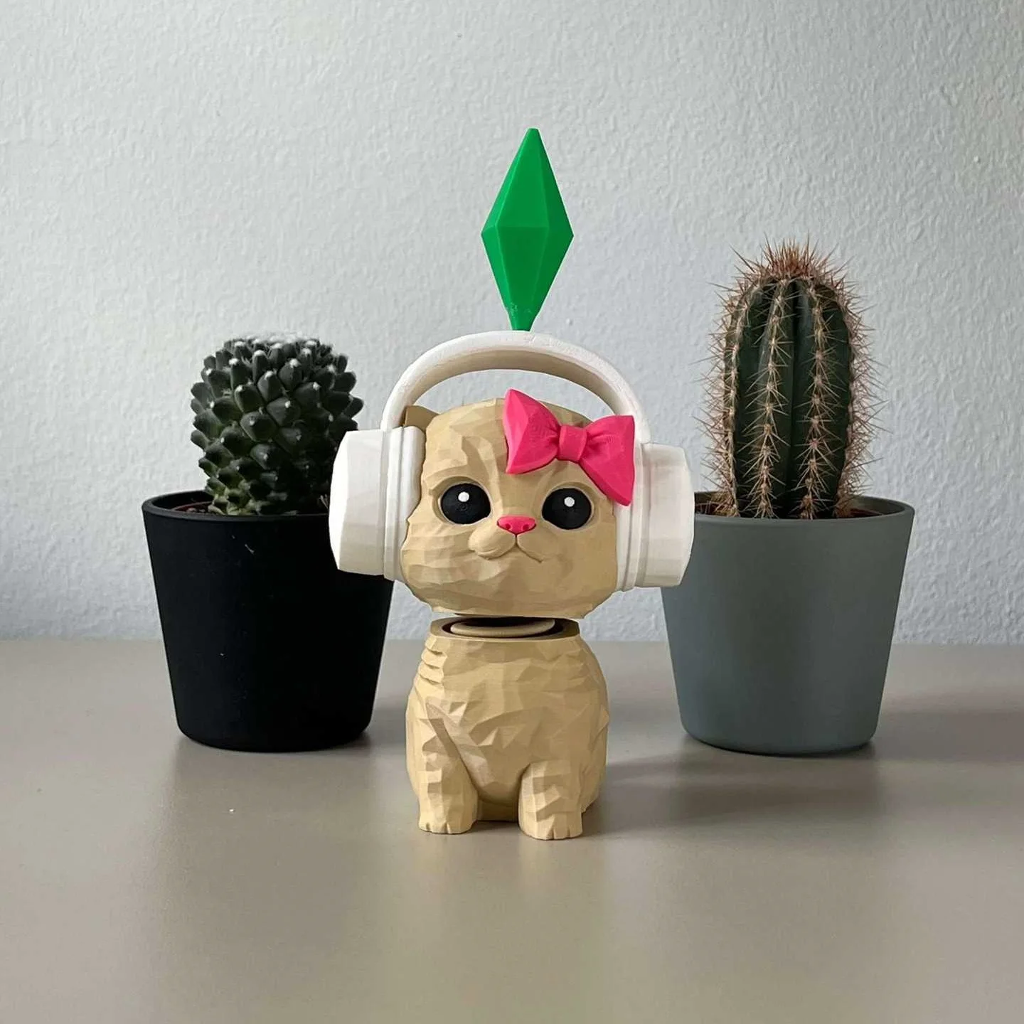Gato Sims Impreso en 3D, Adorno Divertido para Escritorio, Regalo de Cumpleaños, Juguete Decorativo