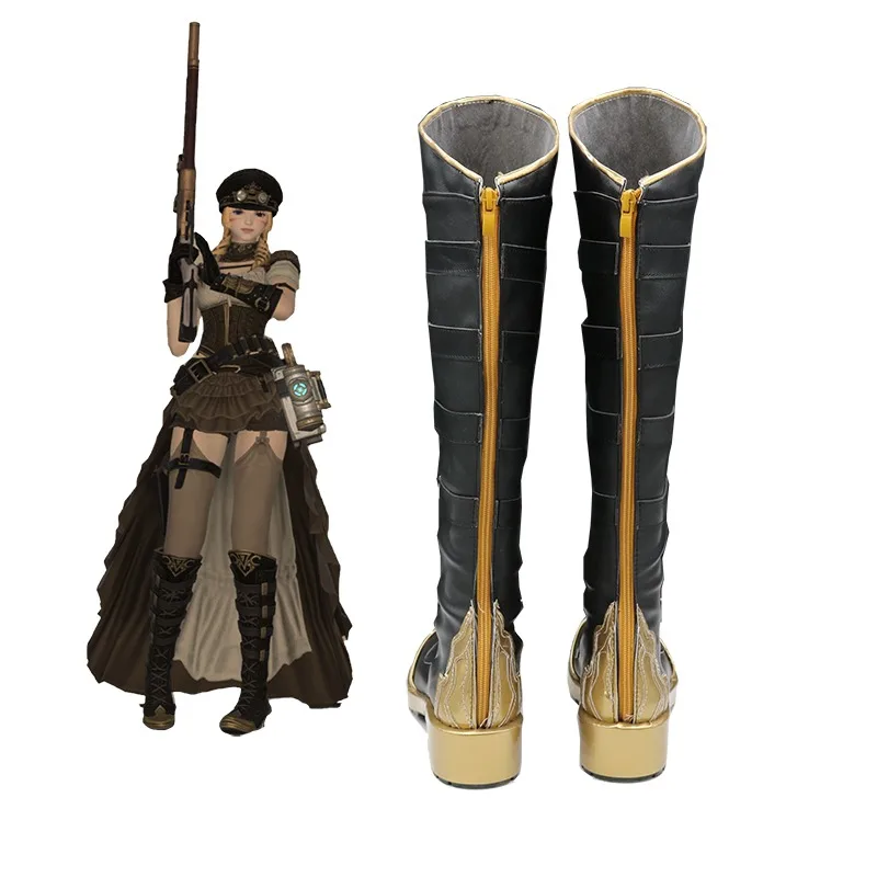 Game FF14 Ishgard 480HQ Cosplay Shoes Anime Accessories Cosplay Props PU Leather Shoes Halloween Carnival Boots Custom Made