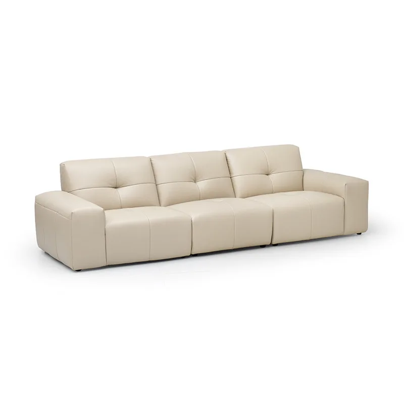 

Italian minimalist toast leather sofa