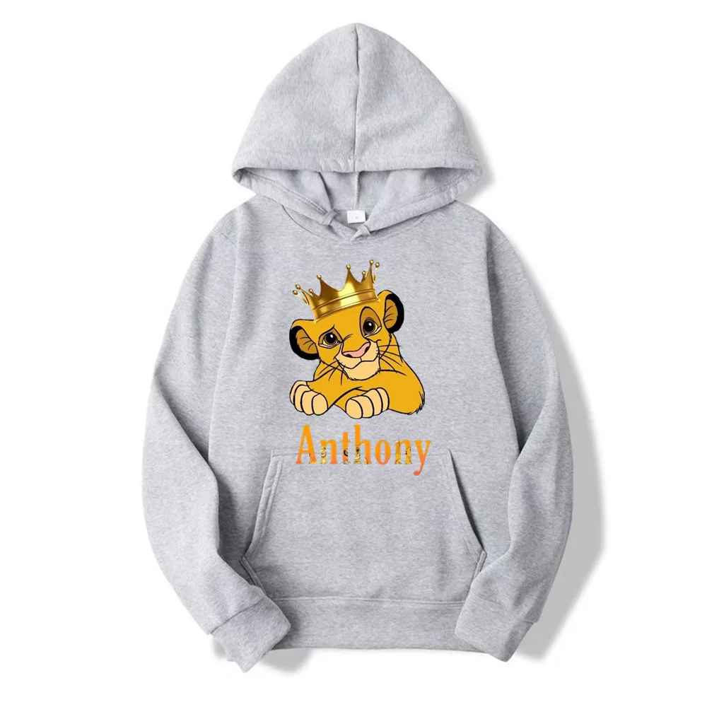 Hoodie Disney The Lion King, pakaian kasual musim semi dan musim gugur, Hoodie bertudung untuk pasangan pria dan wanita, lingkaran Anime kartun