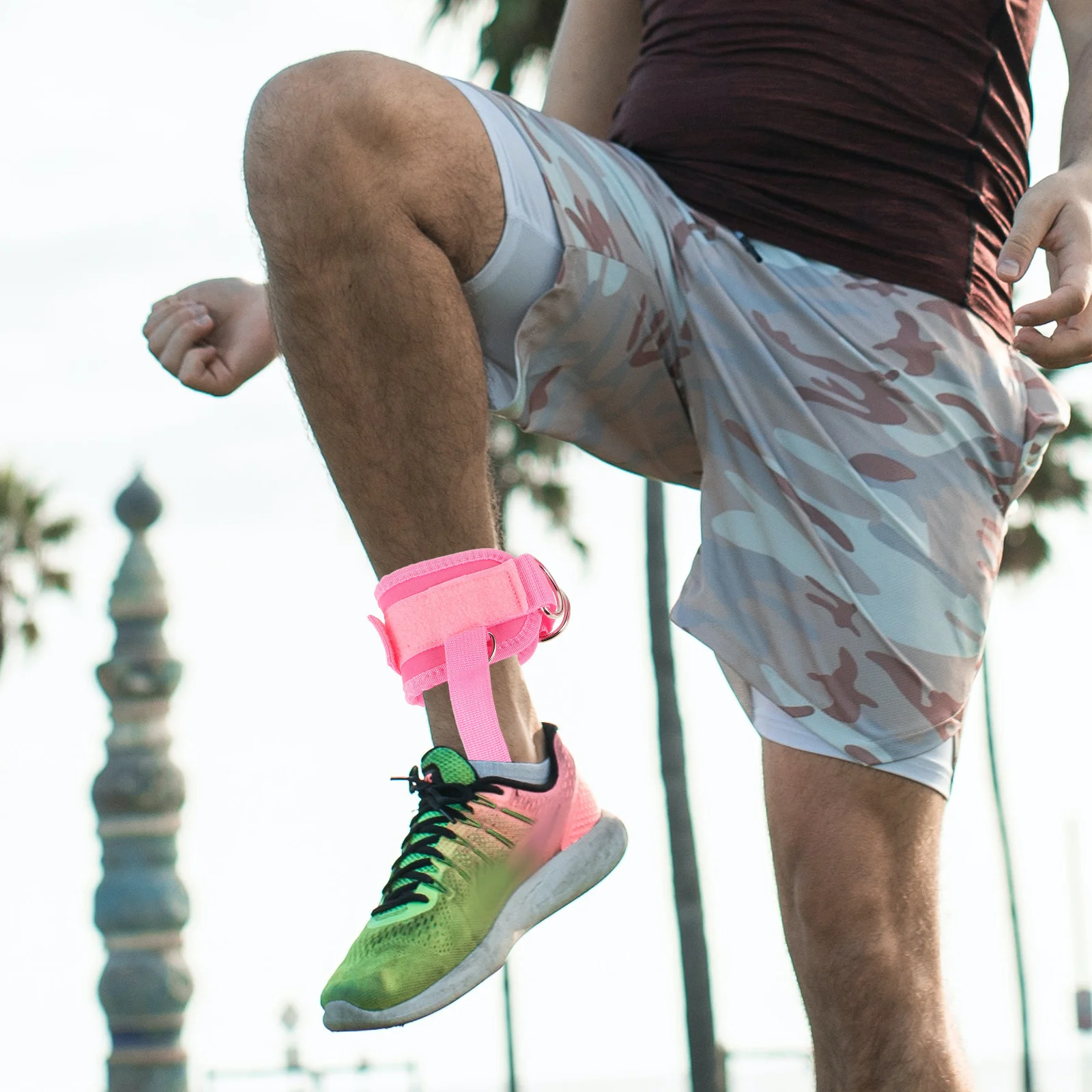 

1Pair Ankle Strap Cable Machine Adjustable Leg Strength Training Strap Double Buckle Fitness Ankle Workout Straps Heel Blister