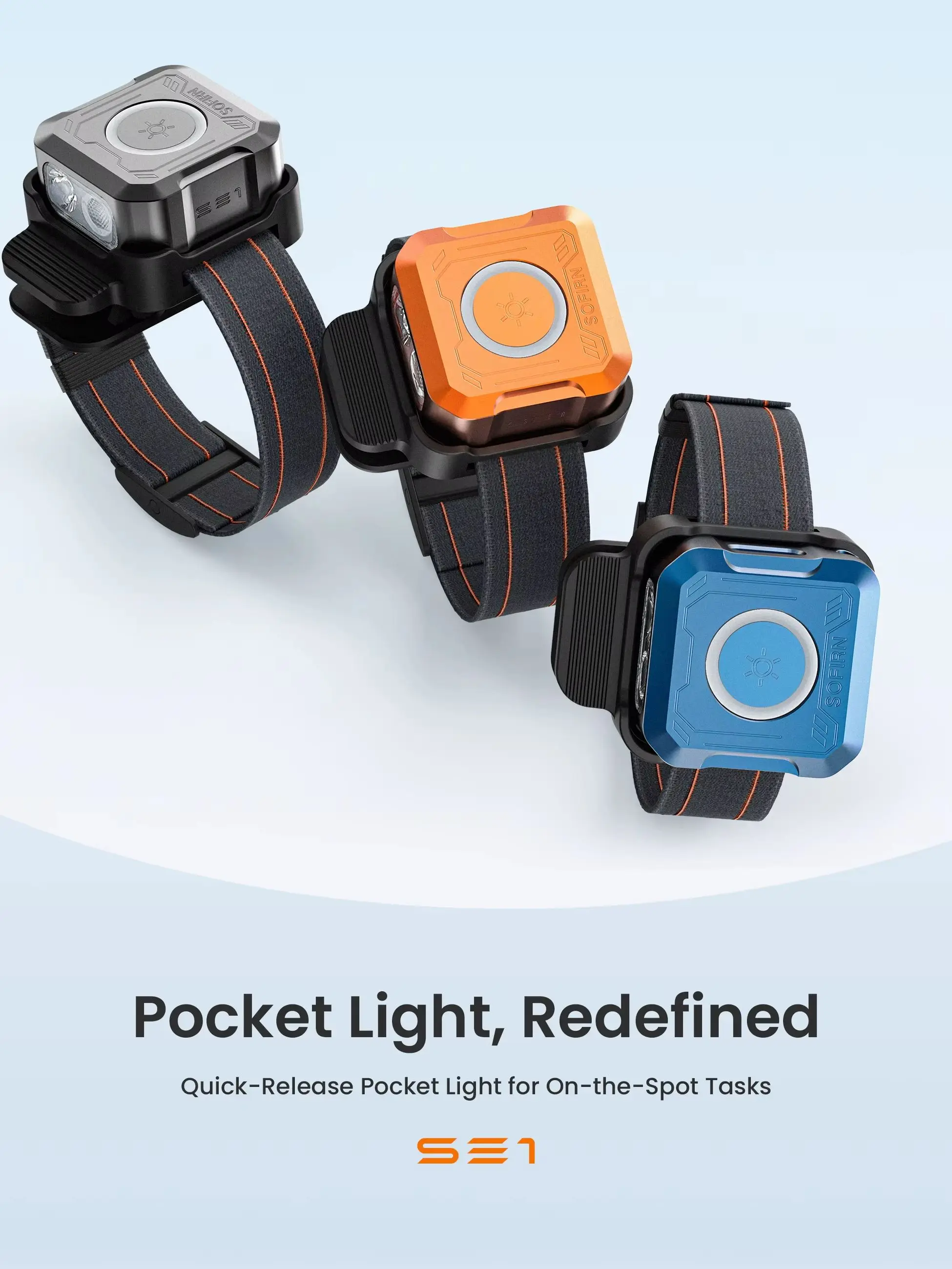 SOFIRN Mini EDC SE1 300LM Kieszonkowa Latarka z Pierścieniem Sygnałowym RGB, Światłem UV i Magnesem do Biegania Nocą i Sprawdzania Drzwi — 2