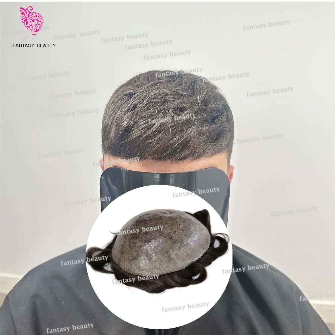 Natural hairline Durable Full Skin PU Toupee Replacement 1B40 100% Human Hair Wig Invisible Men's Capillary prosthesis Injection