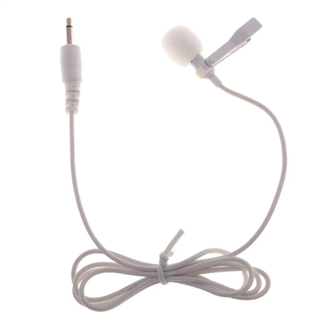 Mini 3.5mm Lapel Clip Microphone for Computer PC White
