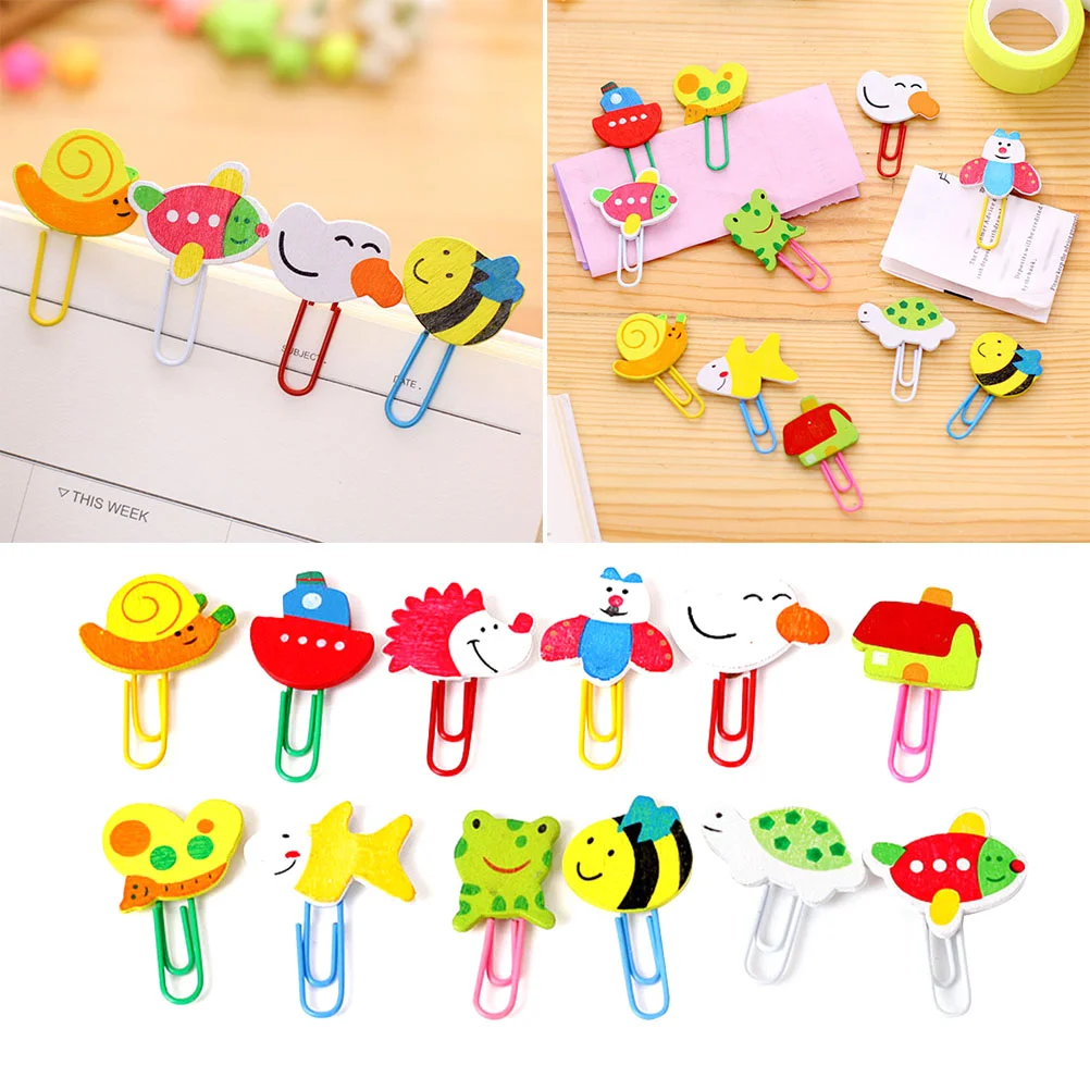 

48PCS Creative Animal Bookmarks Pin Adorable Animal Bookmarks Pin Cartoon Animal Paper Clips Supplies for Students