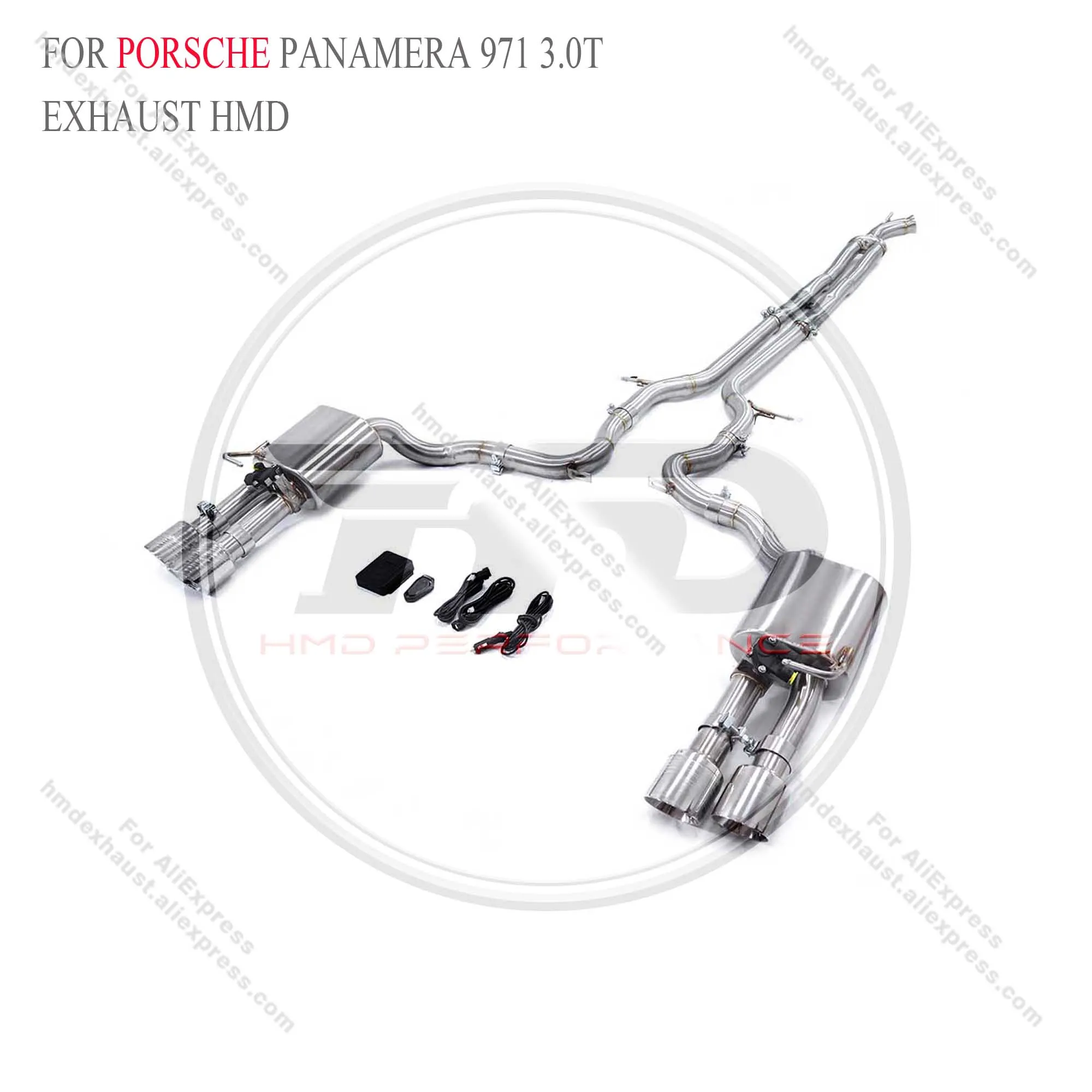 HMD Hot sale Stainless steel Exhaust System Performance Catback For Porsche Panamera 971 3.0T Car Electronic Valves Muffler