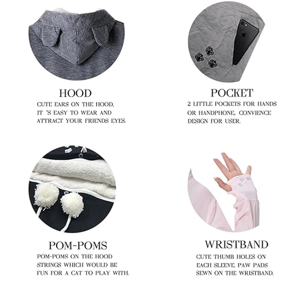 عشاق القط مقنعين البلوز 2025 الخريف عناق الحقيبة البلوز الكنغر الحيوانات الأليفة جيب هوديي الكلب القط باو تصميم مريح للجنسين