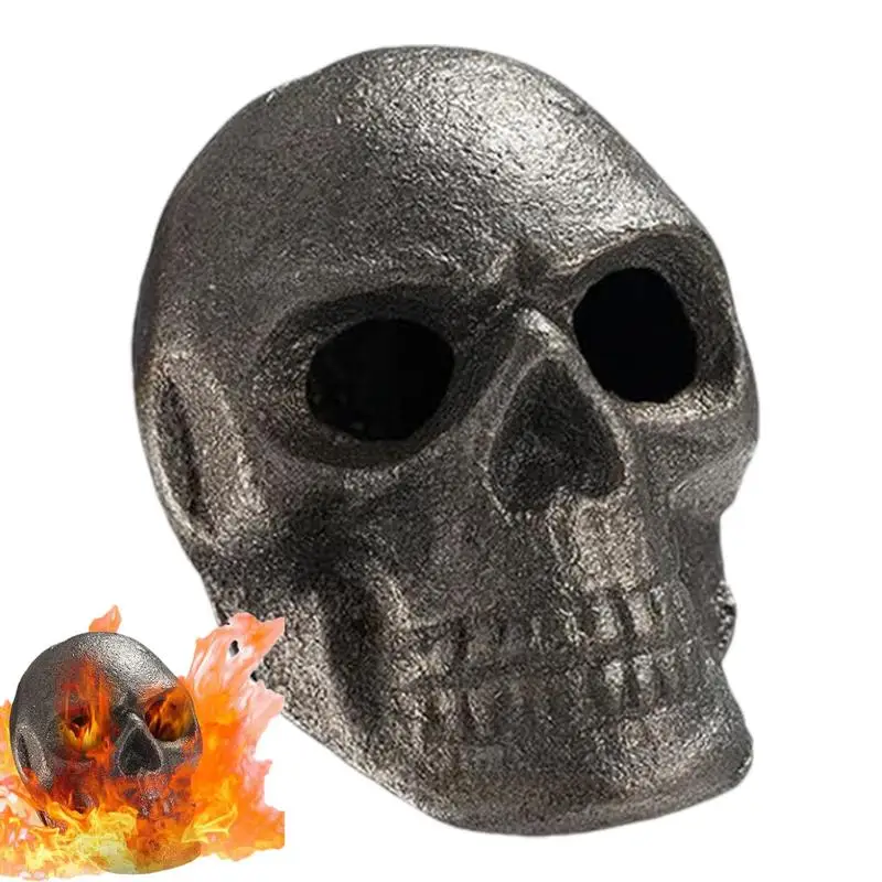 Fire Pit Skulls Fireproof Spooky Skull Decoration Unique Eerie Charm Halloween Skull For Bonfire Campfire Fireplace Barbecue