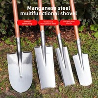 Thickened Manganese Steel Tree Shovel Full Steel Outdoor Soil Digging Spade Iron Shovel Pit Digging Special Shovel Tree Shovel