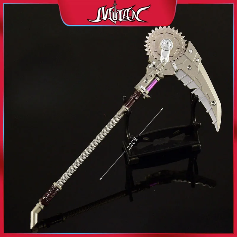 22 سنتيمتر لعبة الأجهزة الطرفية الغزل والعتاد الحرب المنجل شاتير بليد المعادن الحرفية الأسلحة وضع تحصيل مكتب حلية الإبداعية هدية لعبة