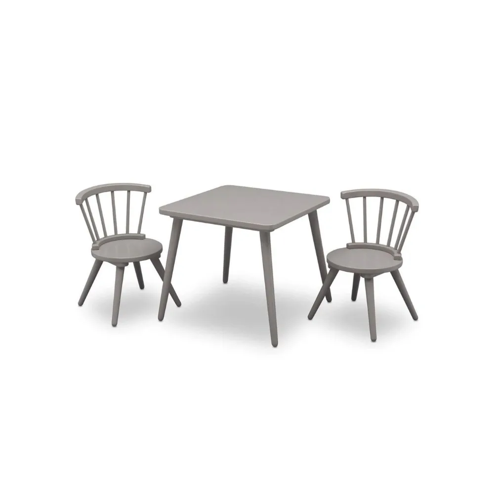 Windsor 2 Chair, 3 Piece Set, Grey