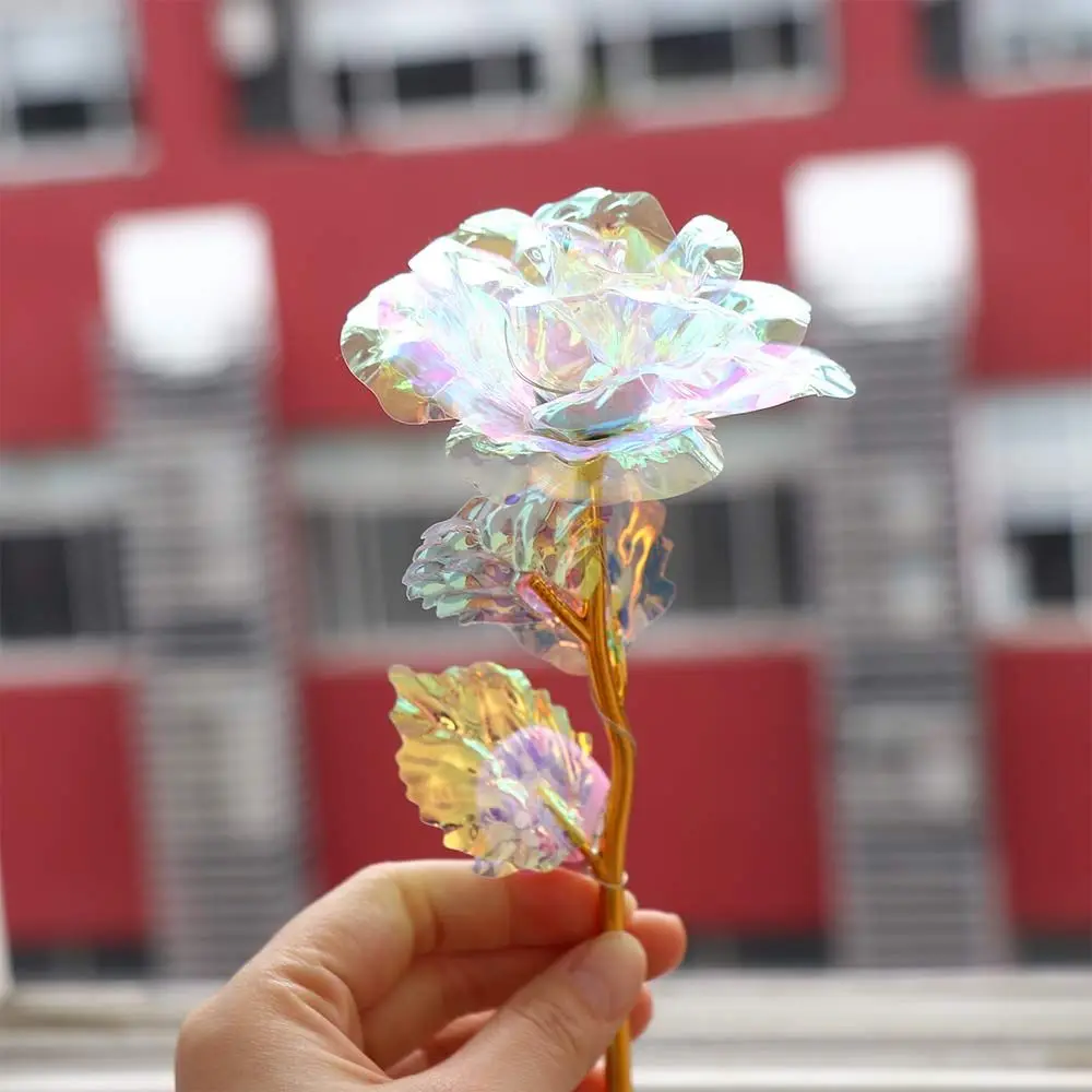 

Gold Colorful Forever Love Foil Plated Valentine's Day Simulation Rose Artifical Rose Gift Artifical Flower