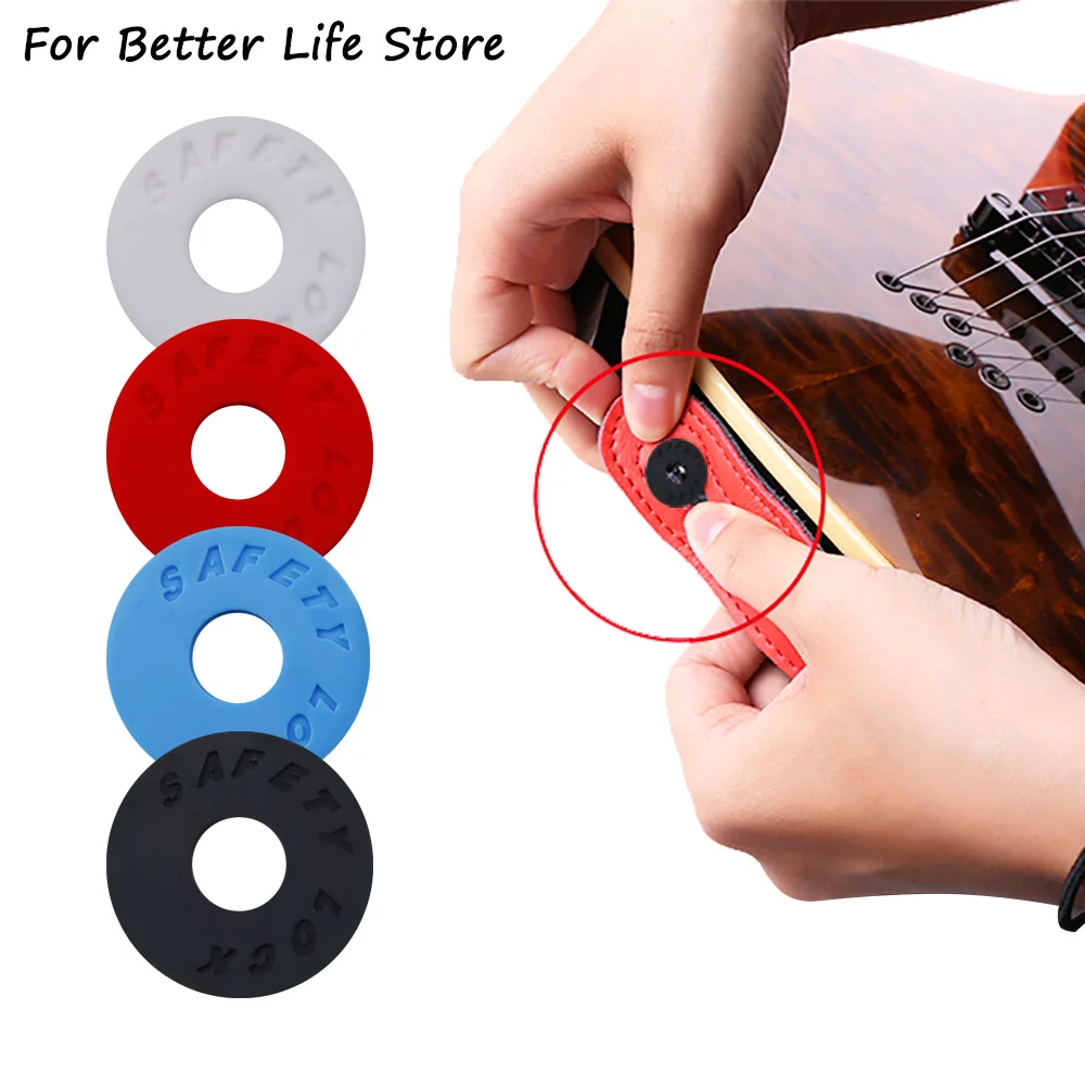 For Better Life 1PC Soft Silicone Guitar Strap Locks Rubber Blocks Anti Slip Tail Nail  Buckle for Acoustic Electric Odorless