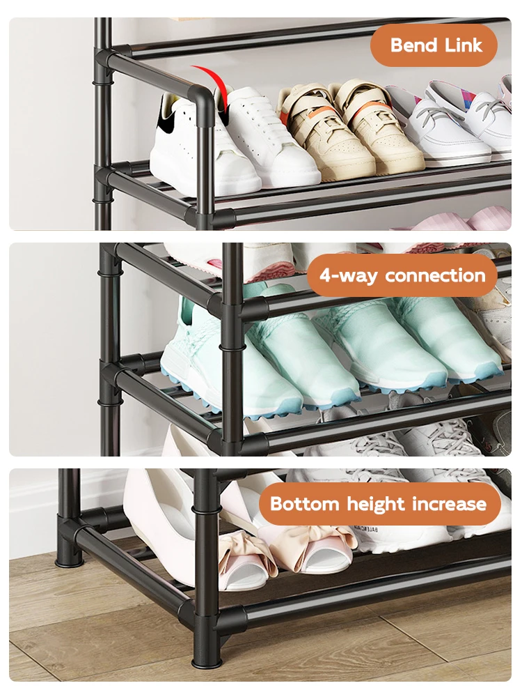 Clothes Hat Hangers Shoe Rack Multi-ayer Shoe Rack Simple Floor Shoes and Hat Racks Load-bearing Living Room Organizer Shelf
