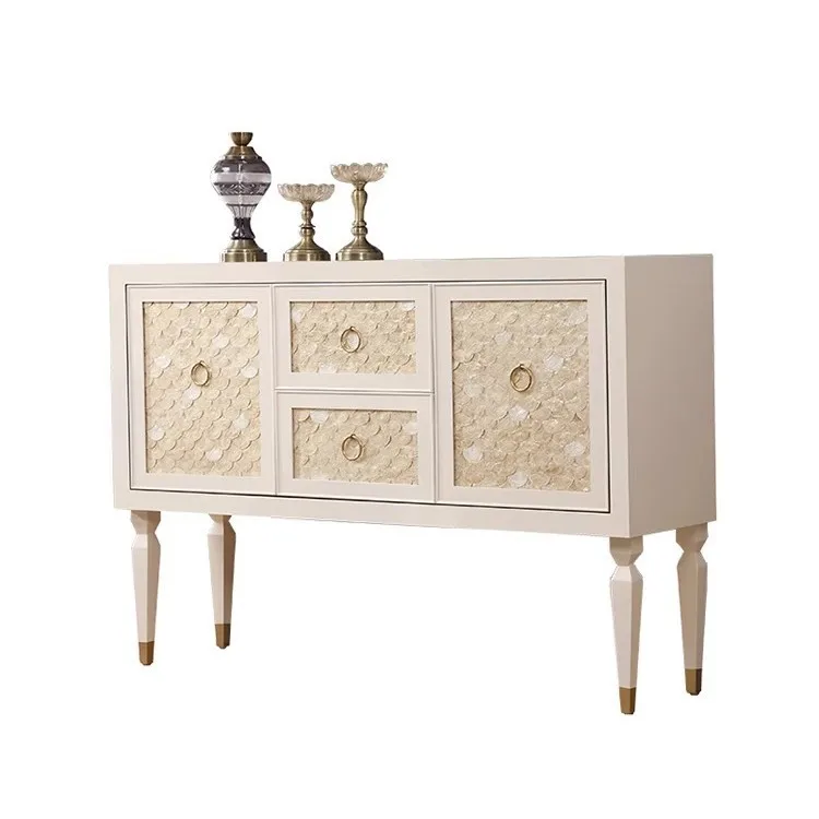 CX villa entry dining side cabinet black postmodern shell light luxury simple shoe cabinet