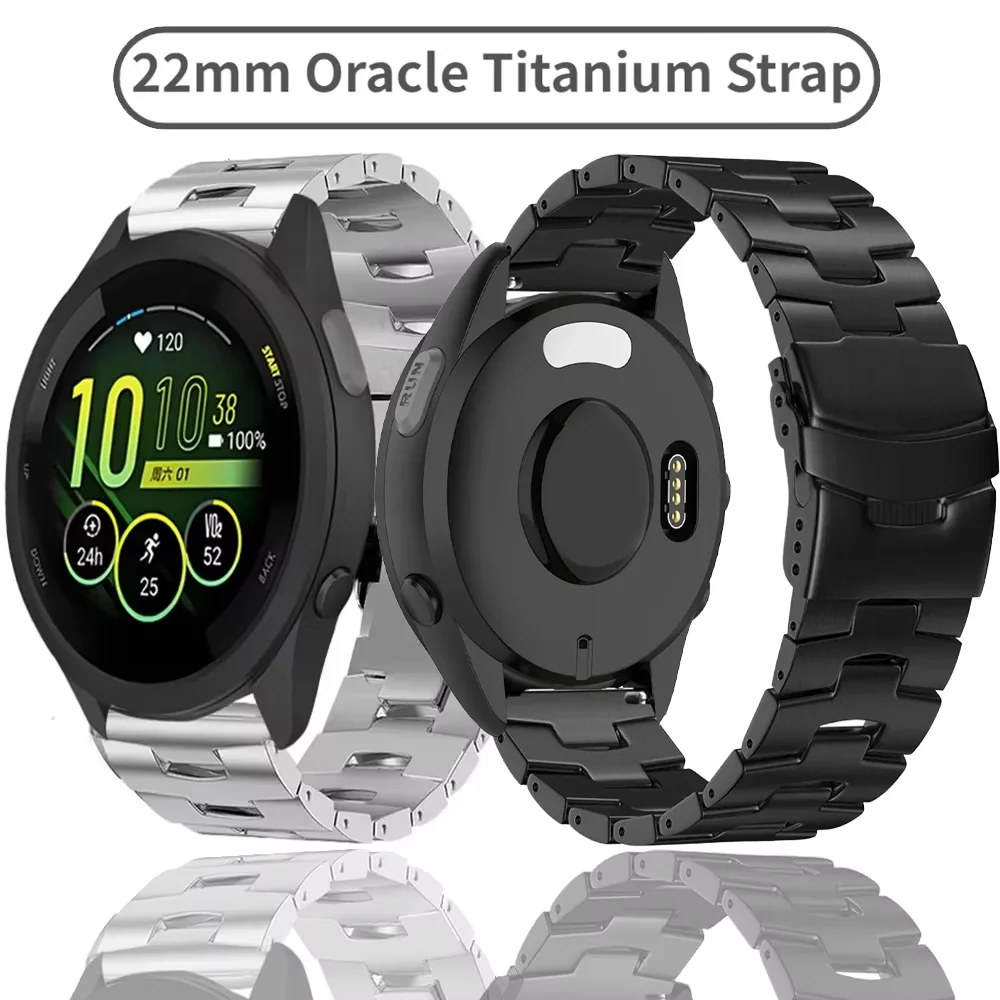

22mm Titanium Metal Strap For Garmin Forerunner 965 265 955 255 265 Music Stainless Steel Wrisrband Garmin Venu 3/2 Accessories