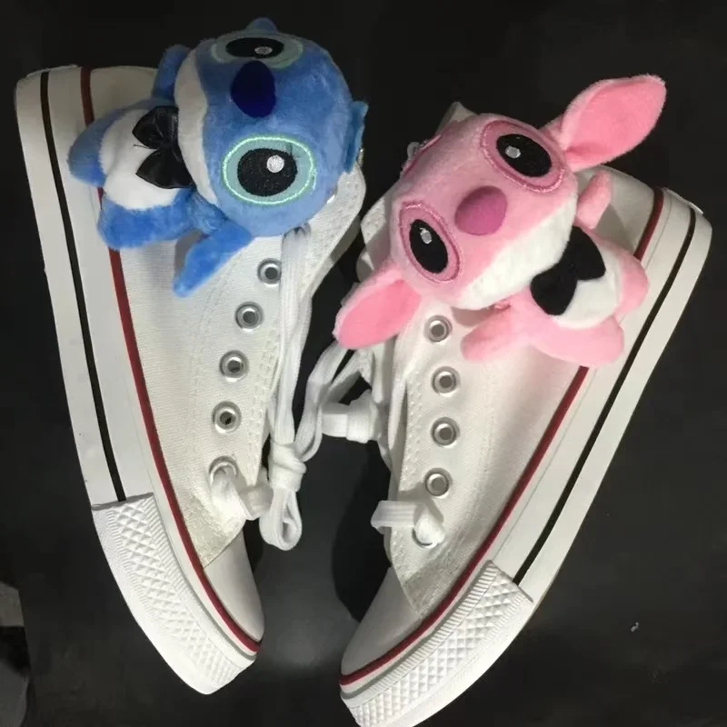 2025 Jesień nowy Stitch Angel Lilo drop shipping Canvas Shoes plus size biały i czarny mężczyzna kobiet Buty na deskę dla chłopców i dziewcząt