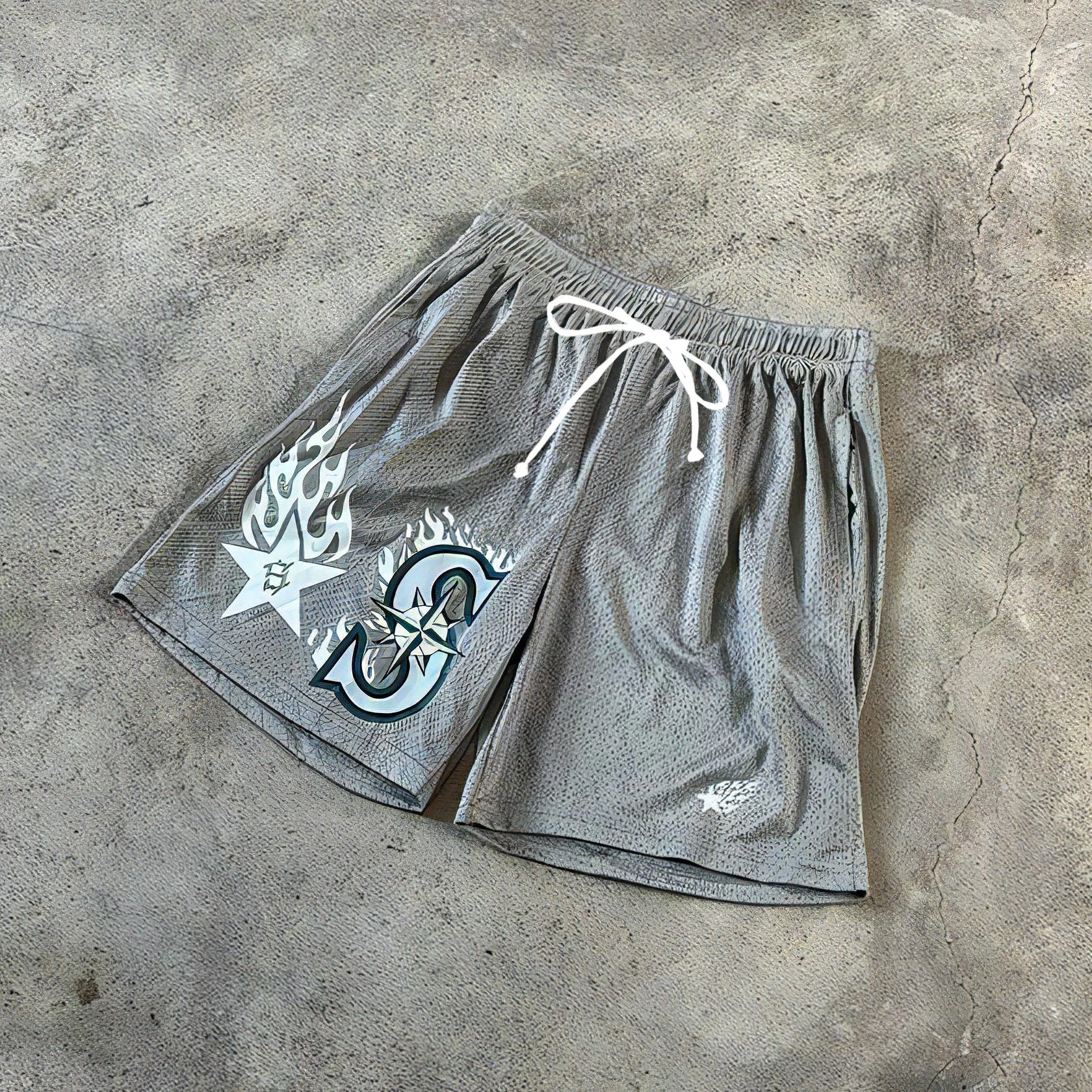 ใหม่มาถึงกางเกงขาสั้นผู้ชายเทรนด์แบรนด์ Drawstring Sweatpants แฟชั่น High Street กีฬากางเกงขาสั้น Mens Tranning Jogging Out กางเกงขาสั้น