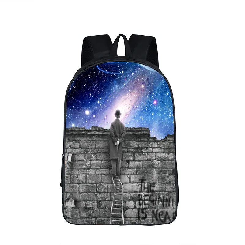Trendy Colorful Galaxy Space Cat Dog Animal Notebook Backpacks pupil School Bags 3D Print Oxford Waterproof Laptop Backpacks