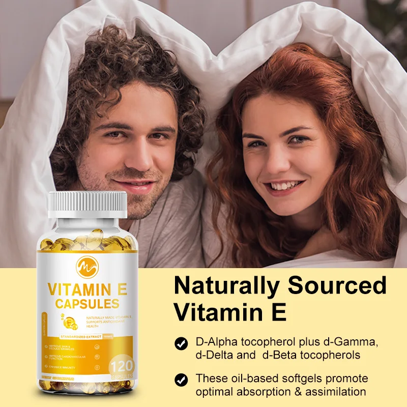 Natural Antioxidant Vitamin E 180MG (400 IU) Mixed Supports Immune System & Skin Nutrition Gluten Vitamin dietary supplements