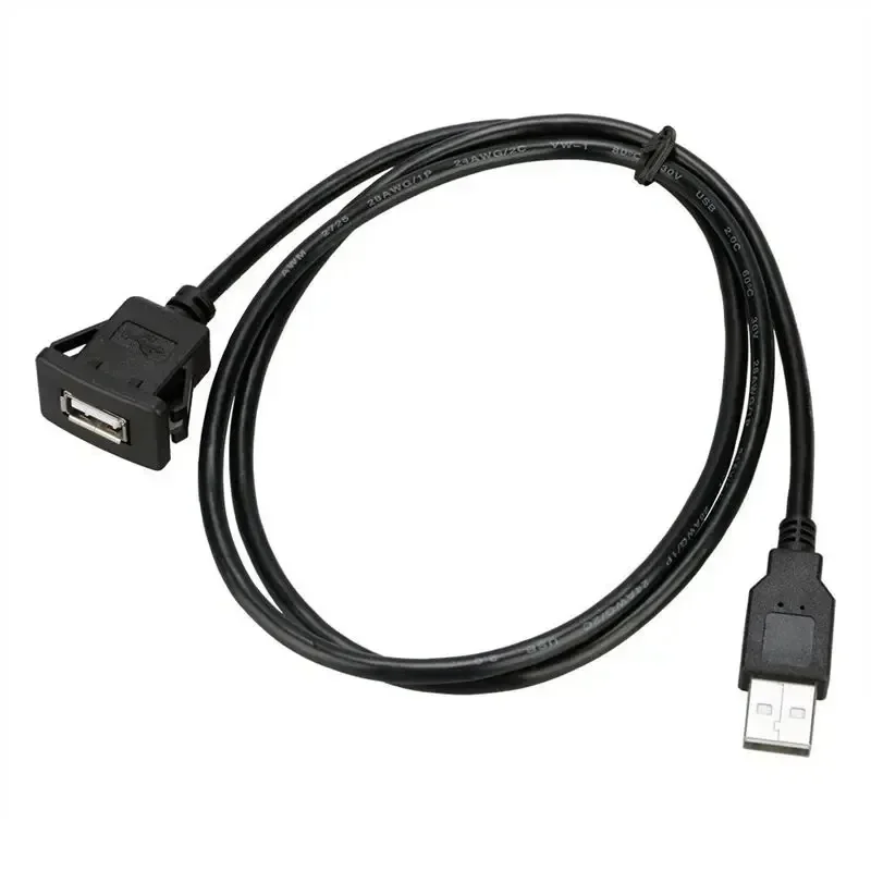 Car Dashboard Extension Cable USB Panel Waterproof Cable Usb2.0 Male To Female Car Extension Cable 1m 2m