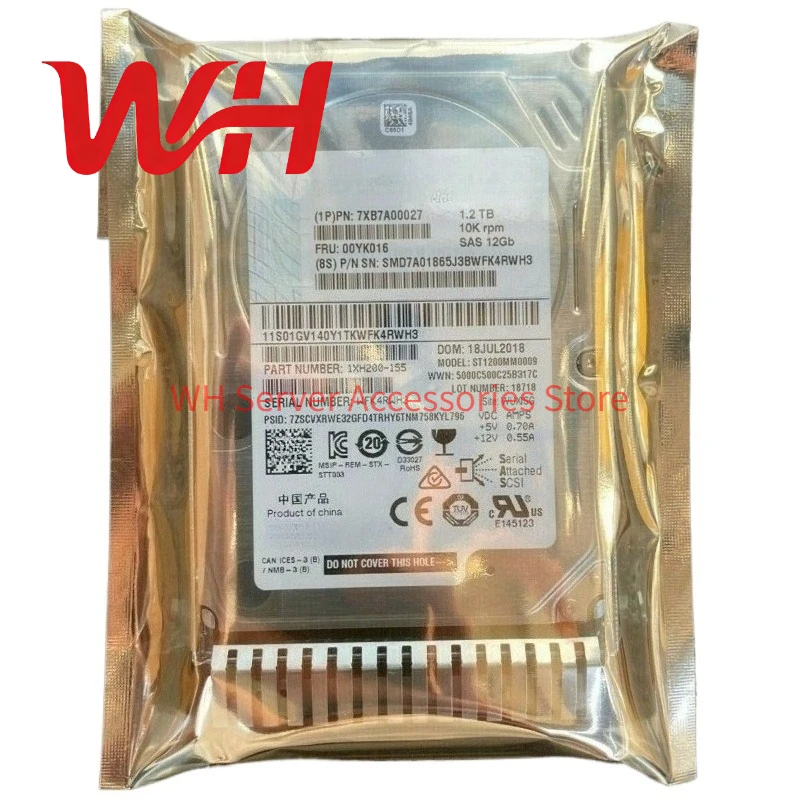 

00YK016 for Lenovo ThinkSystem 1.2TB 10K SAS 12G 512N 128MB Cache 2.5" HDD Internal Server Hard Disk Drive 7XB7A00027