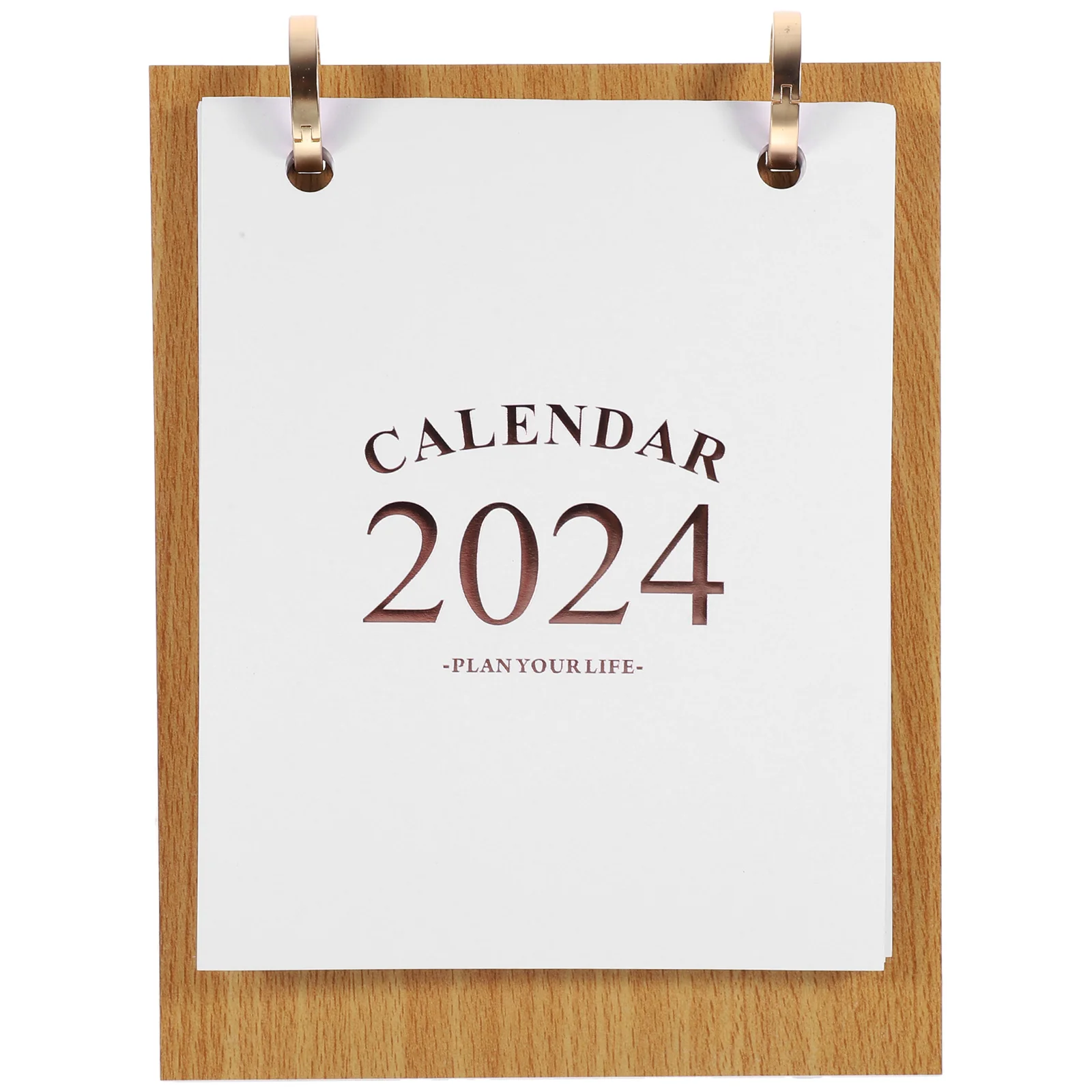 

2024 Wooden Desk Calendar Simple Monthly Household Office Decor Stable Practical Memo Writing Retro Classic