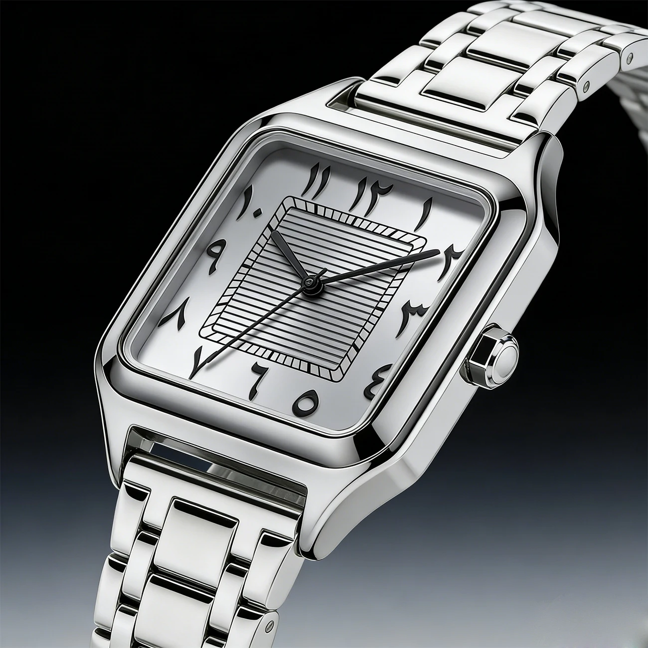 Middle East Popular Arabic Numerals Men's Watch Stainless Steel Alloy Quartz Square Watch 3ATM Waterproof Watch