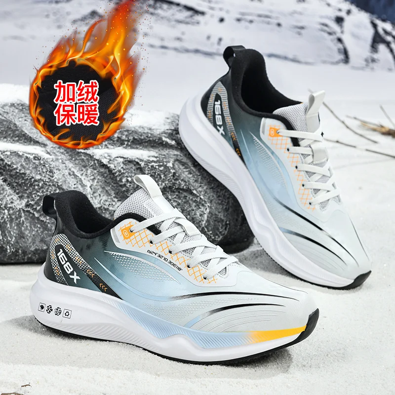 

Зимние теплые кроссовки для мужчин, большие размеры 49 50, 51, повседневная спортивная обувь для ходьбы, бега, водонепроницаемые плюшевые/не плюшевые два варианта