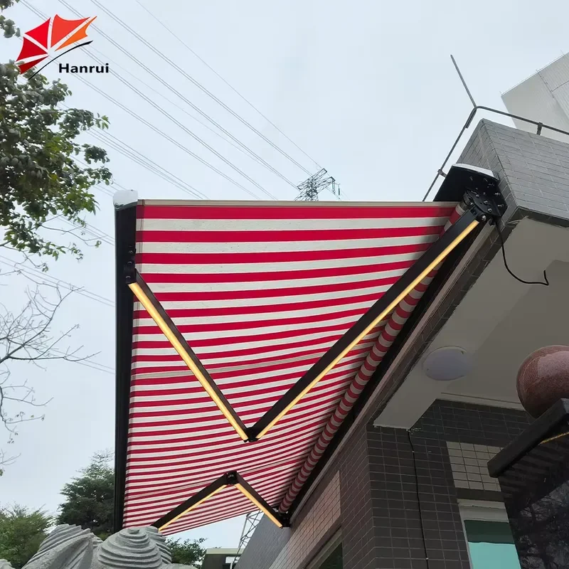Custom Motorized Clear Retractable Pergola Awning for Hanrui 4m 5m 6m 7m 8m Vertical Outdoor Window Side Awning