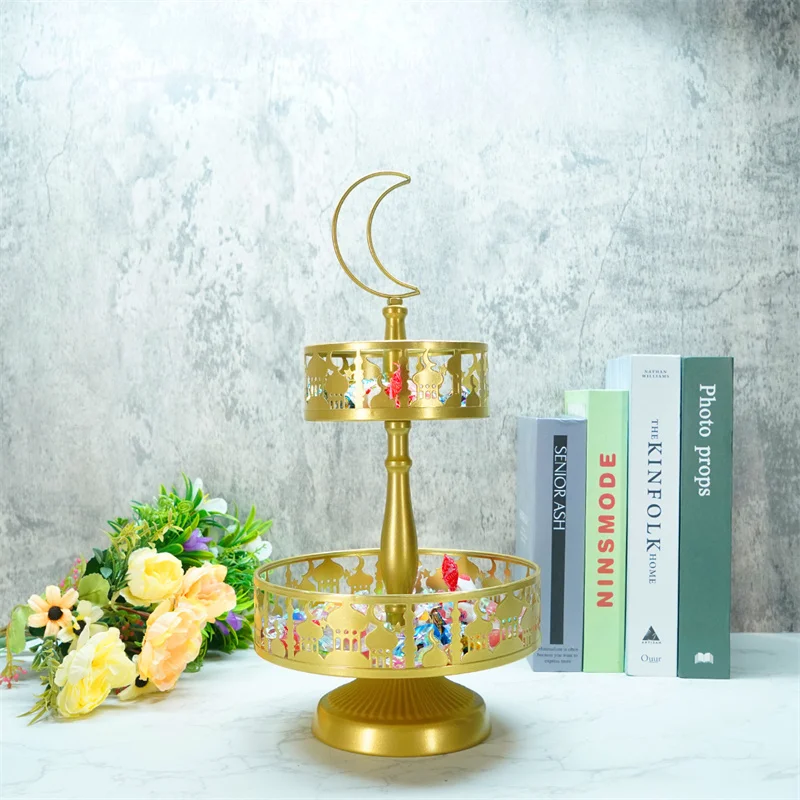 Ramadan Food Tray EID Mubarak Candy Cookie Cake Dessert Stand Holder Tray for Islam Muslim Eid Al-Fitr Party Decoration