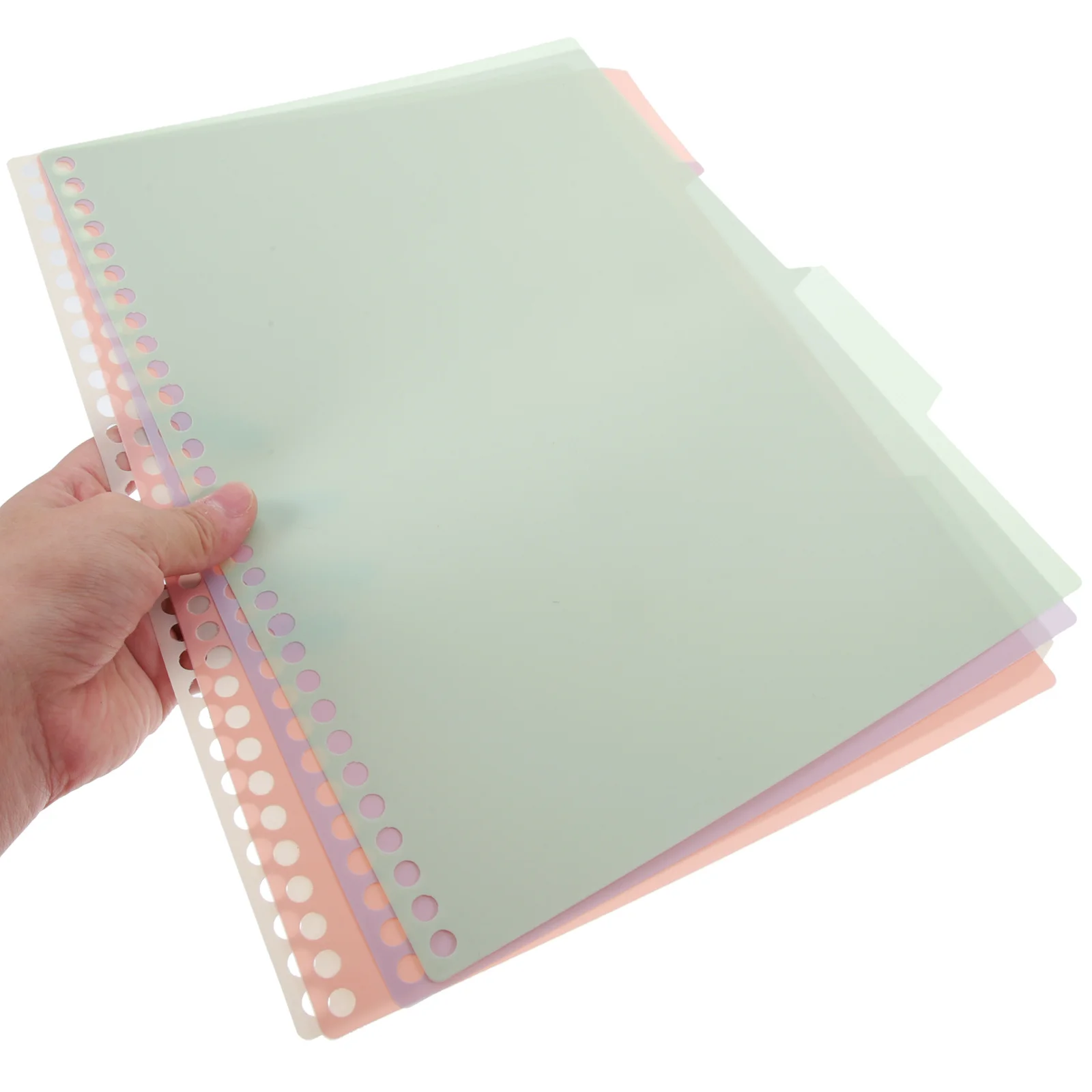 6 conjuntos de separadores de índice, divisores de fichário de plástico para notebook a4, folhas soltas, bloco de notas, organização, divisores de fichário