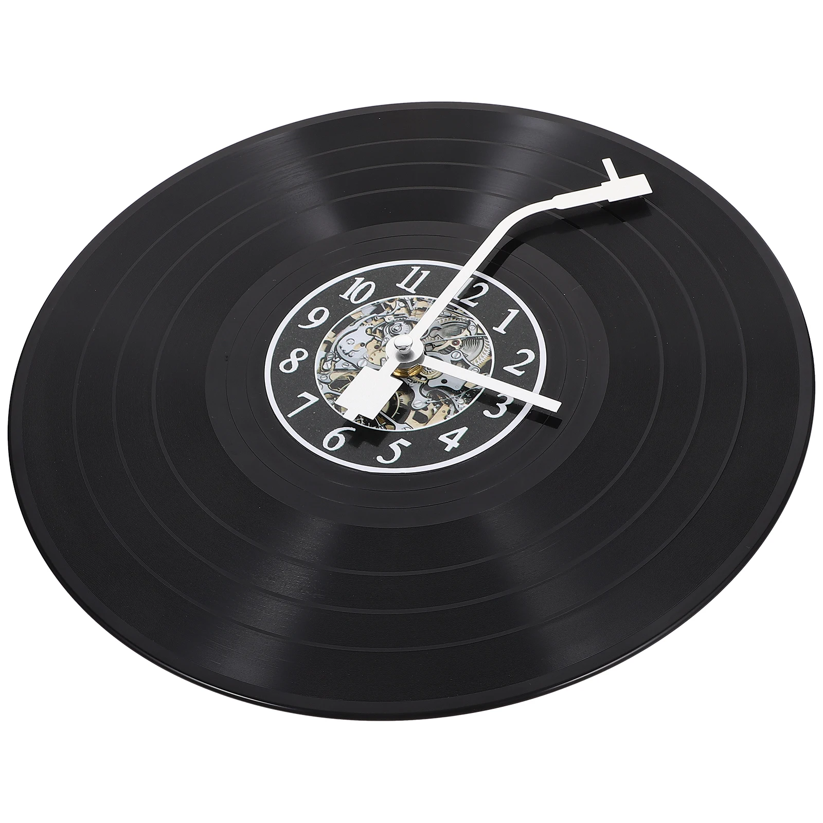 

Vinyl Record Wall Clock Vintage Decor Modern Indoor Decorative Hanging Black Aesthetic