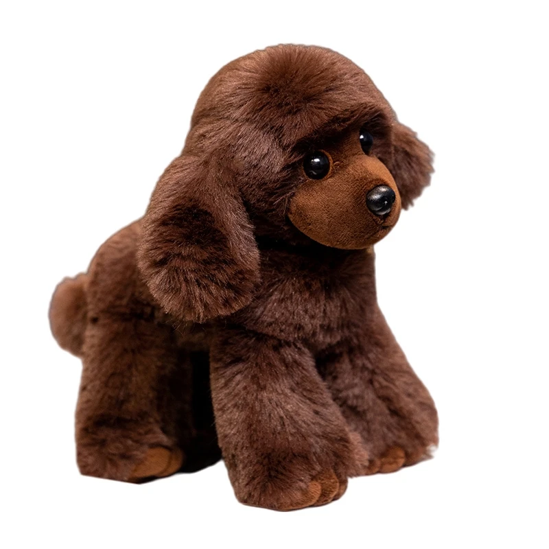 Simulation Poodle Dog Doll Lifelike Teddy Puppy Stuffed Plush Toys Handmade Realistic Animal Model Creative Gifts Present