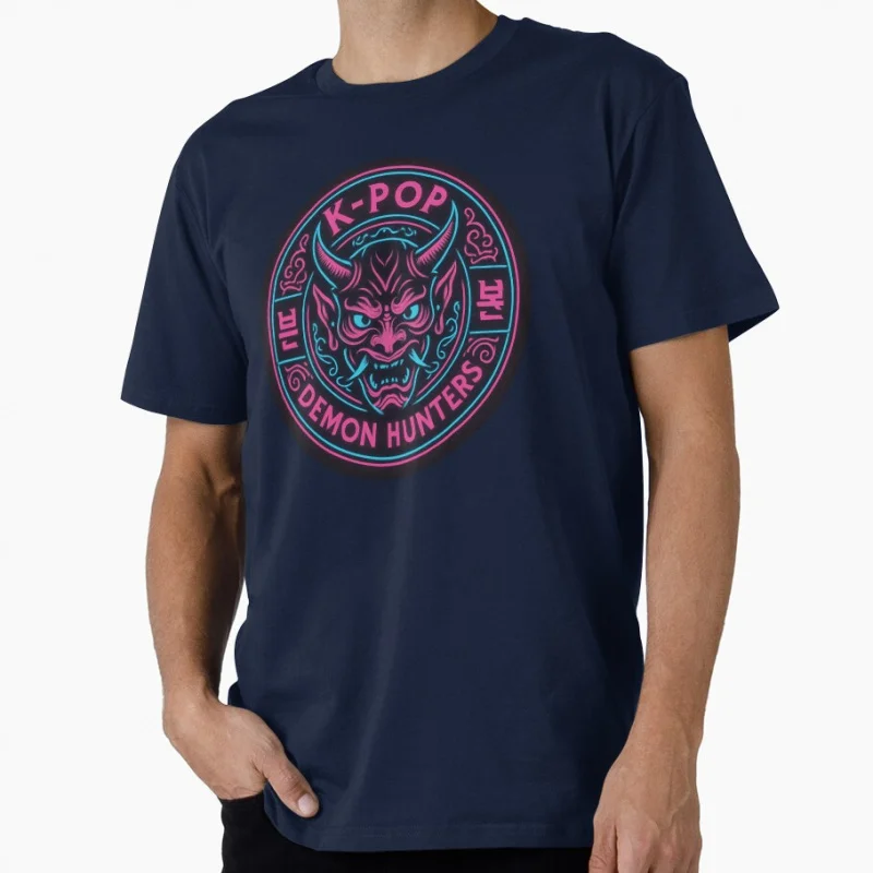Camiseta de regalo con emblema de guardián de neón Huntrix Kpop Demon Hunters para amantes de los Anime, camisetas de talla grande, ropa Y2k con estampado gráfico de Manga