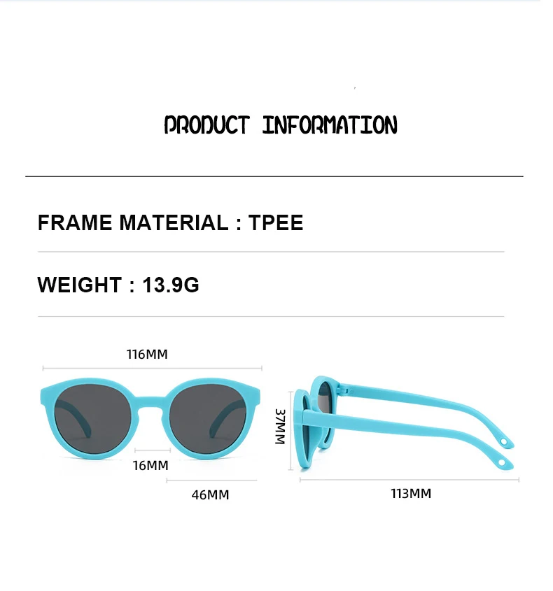 Baby-Sonnenbrille für 0–5 Jahre, Outdoor-Augenschutz und Sonnenschutz, polarisierte Silikon-Sonnenbrille für Kinder 23067 – Detail 8