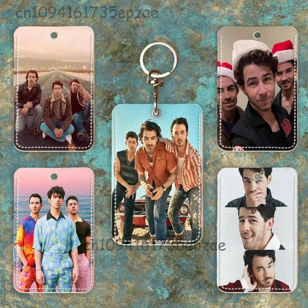 

J-Jonas Band B-Brothers-S Custom Access Card Case Leather Card Holder Keychain Key Ring Transportation Card Case Gifts