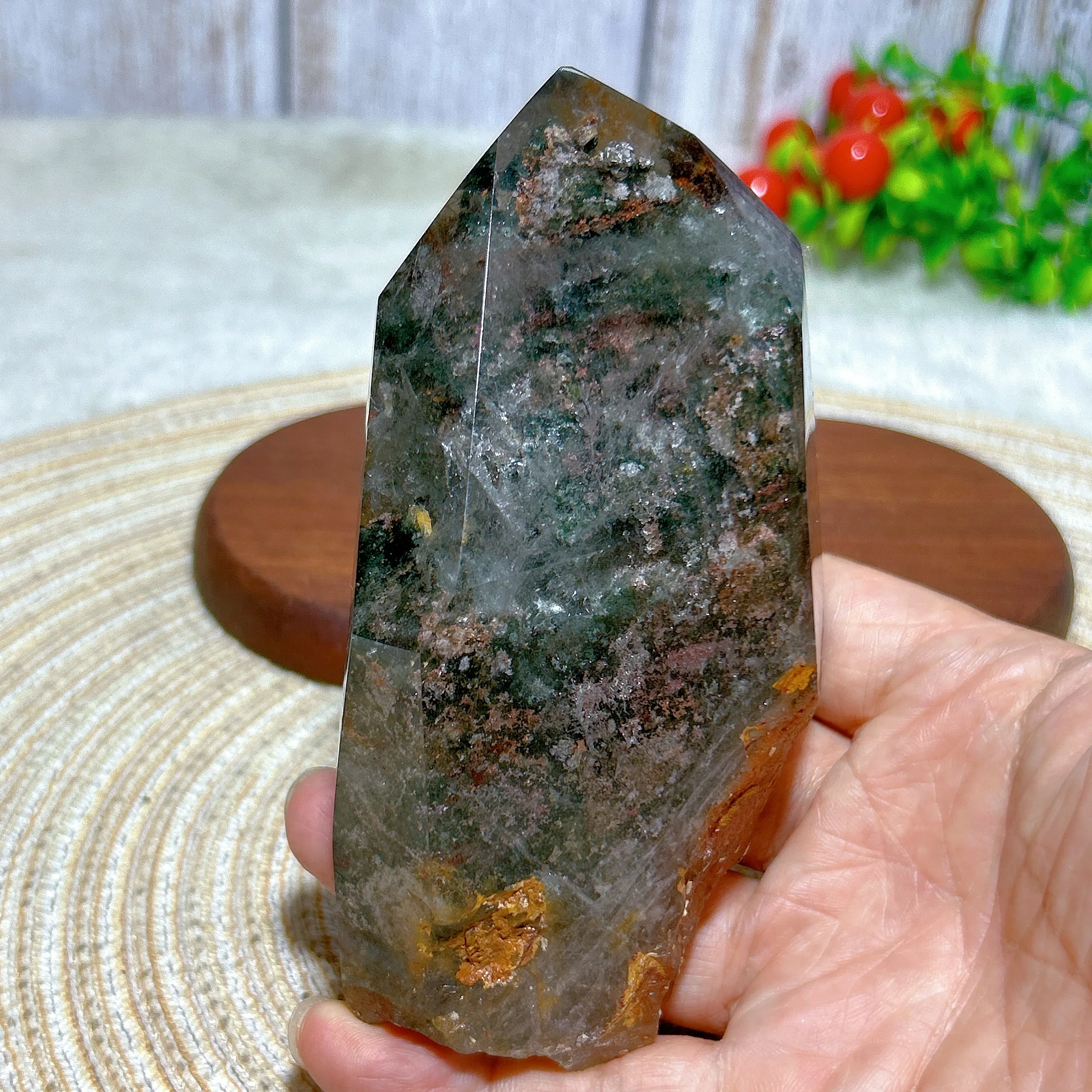 High Quality Natural Crystal Garden Quartz Phantom Raw Tower Point Rainbow Mineral Energy Healing Home Decorations Gift