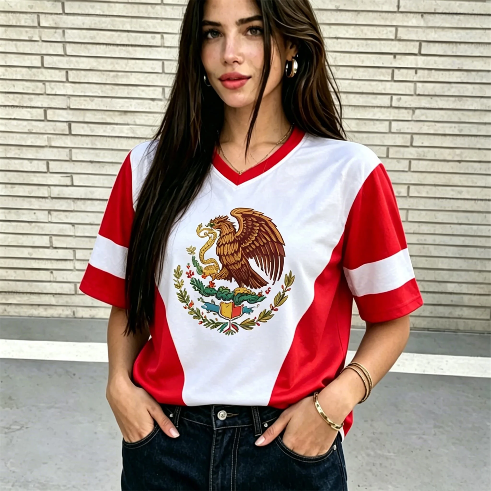 Mexico Football Training Jersey Vneck Men T Shirt Women Tee Boys Top Children Parent Child Quick Dry Short Sleeves Kids Tshirt
