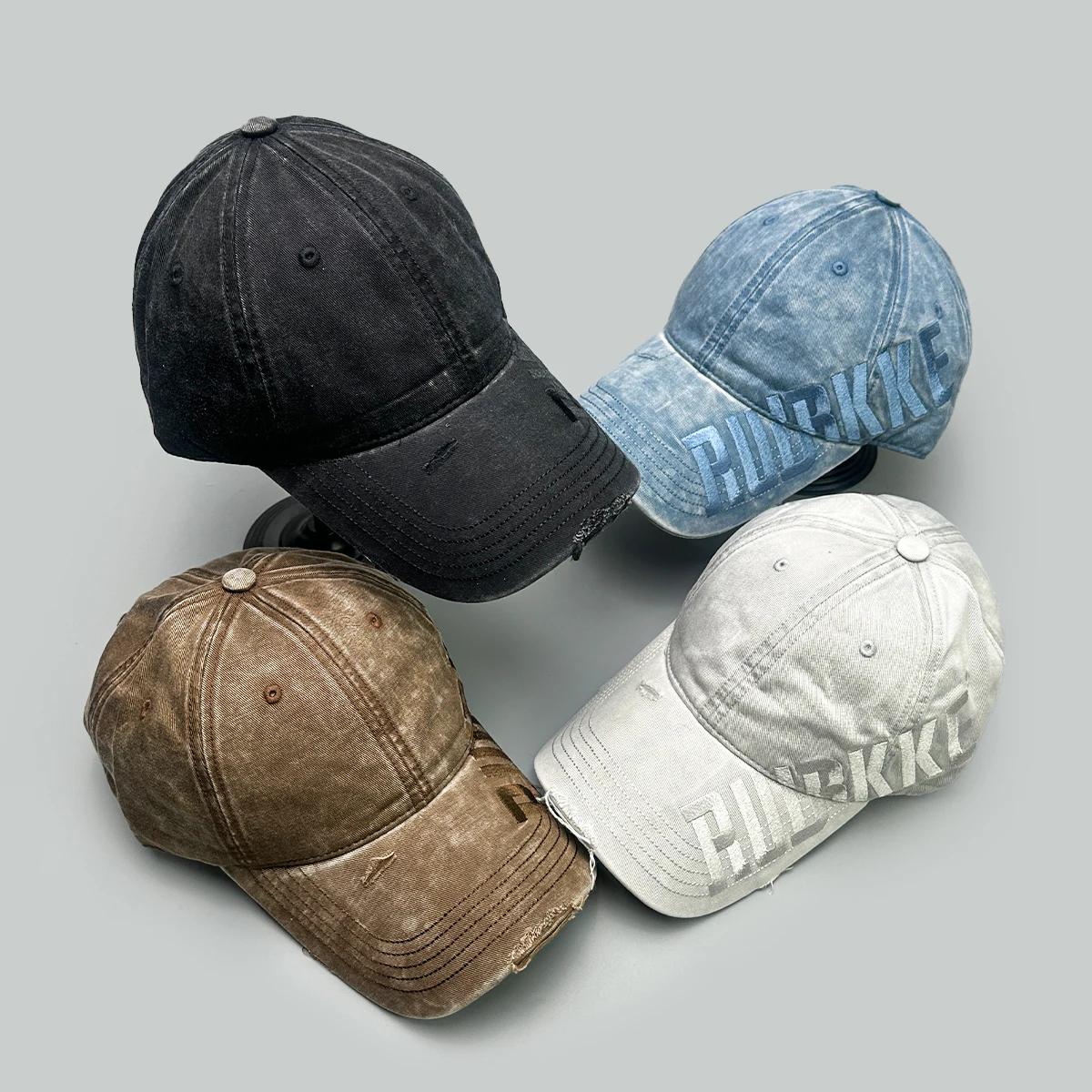 

Broken Style Embroidered Side Letters Baseball Hats Bandhnu New Men Women Sunshade Street Versatile Distress Fashion Peaked Caps